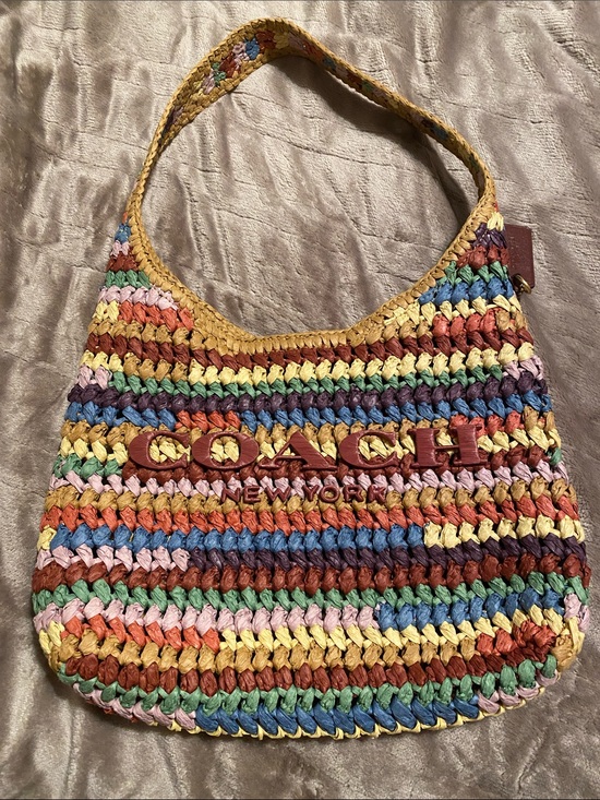 Coach Handbags - Coach Multicolor Woven Stripe Shoulder Bag